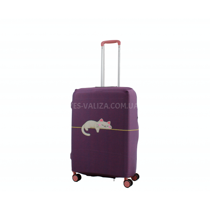Чехол для чемодана Польша средний М ткань (дайвинг) кот /Fly 593-24, фото 1