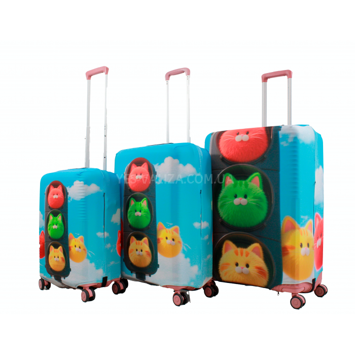 Чохол для валізи Польща великий L тканина (дайвінг) світло /Fly 008-28, фото 7