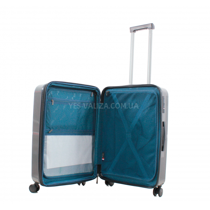 Чемодан большой L поликарбонат черный 75х51х32+3/116л/4.7кг/Airtex 747, фото 9