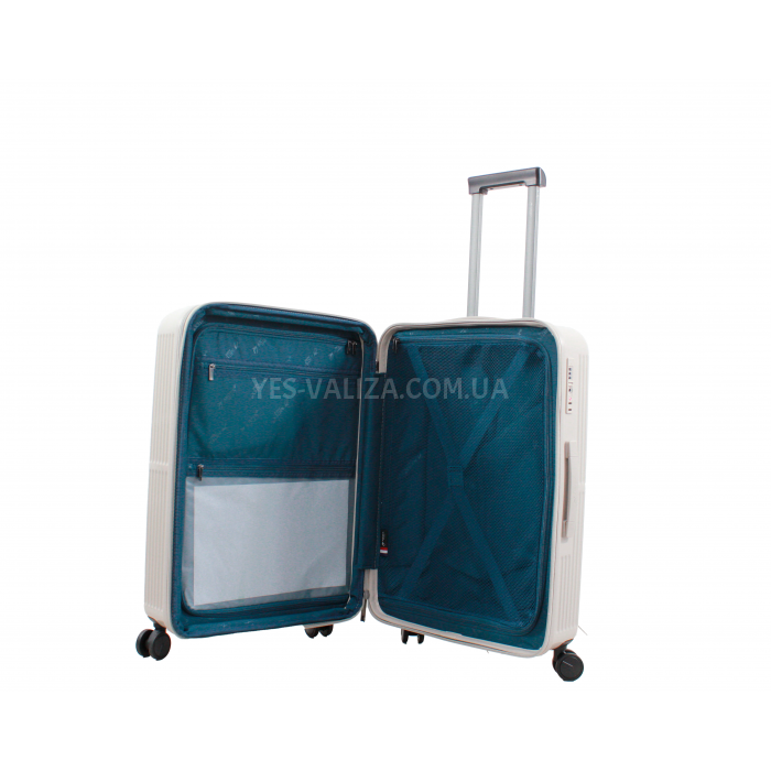 Валіза середня M полікарбонат беж. 65х45х28+3/77л/3.7кг/Airtex 747, фото 9