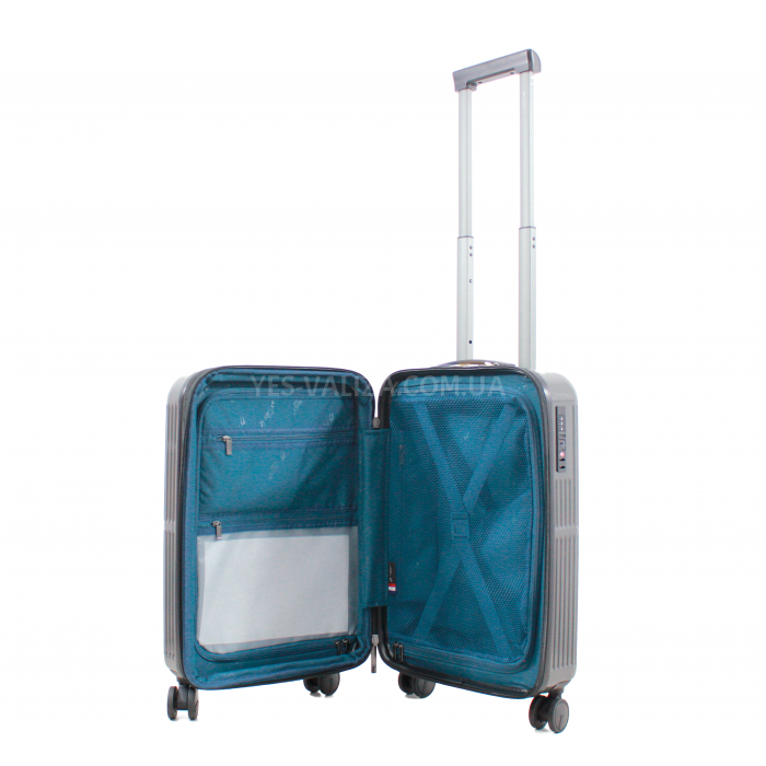 Чемодан малый S поликарбонат черный 55х35х20+3/40л/2.98кг/Airtex 747, фото 9