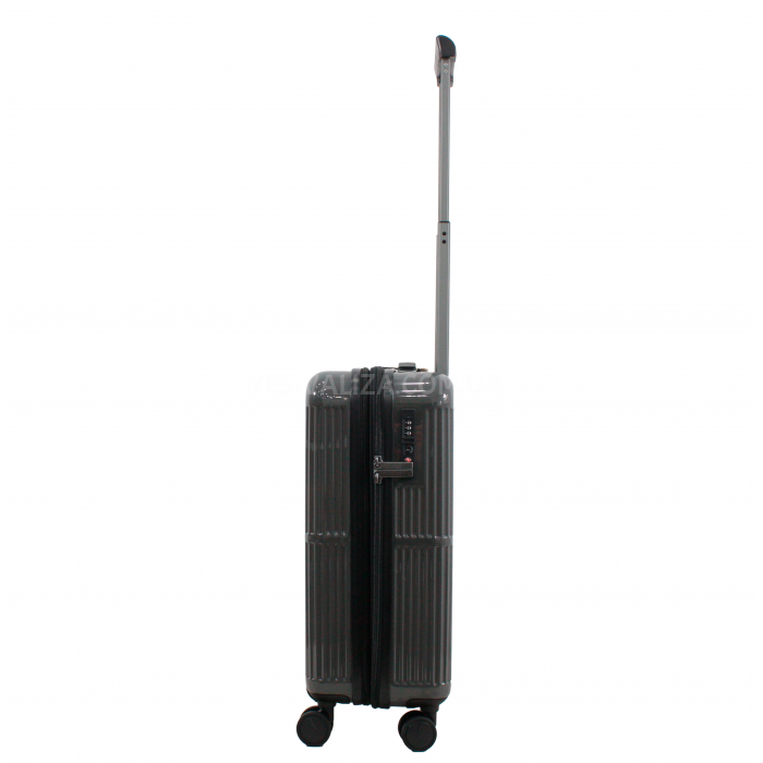 Чемодан малый S поликарбонат черный 55х35х20+3/40л/2.98кг/Airtex 747, фото 5