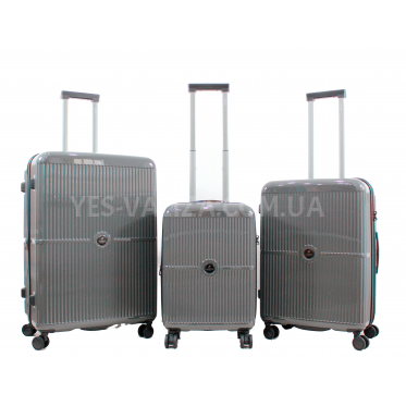 Набор чемоданов Франция (L M S-3шт) поликарбонат черный/Airtex 747