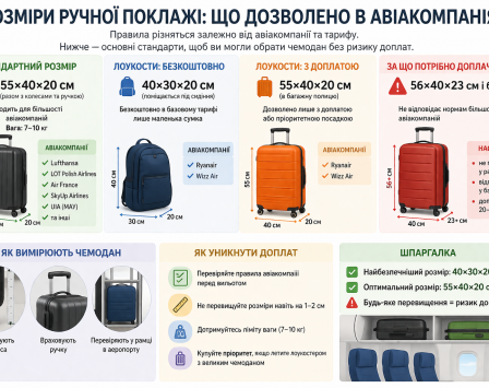 Розміри ручної поклажі: яка валіза підходить для всіх авіакомпаній