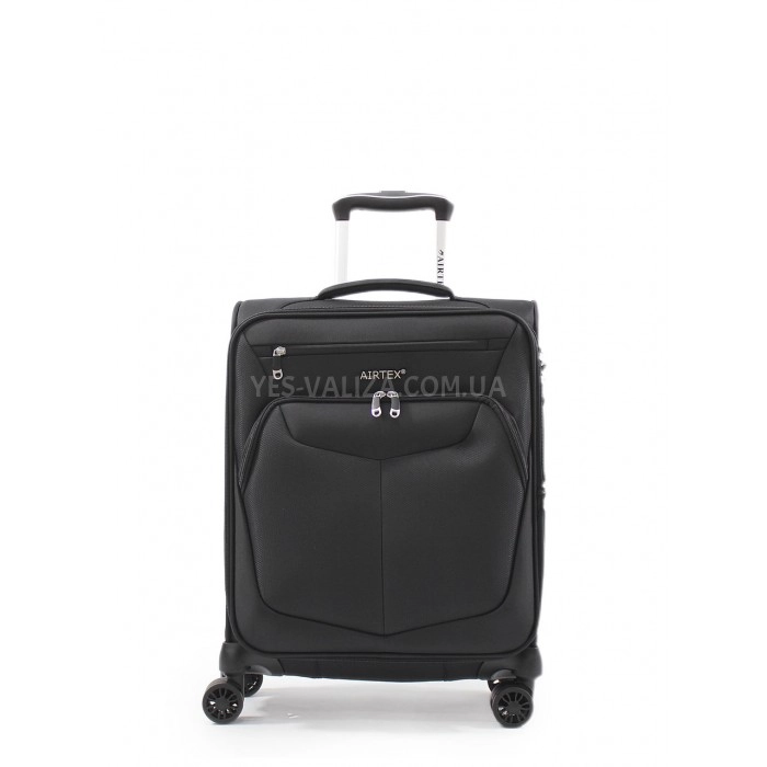 Чемодан ручная кладь S ткань чёрный 55х40х20+5см/43л/2.3кг/Airtex