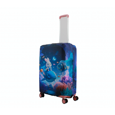 Чехол для чемодана Польша средний М ткань (дайвинг) киты /Fly 841-24