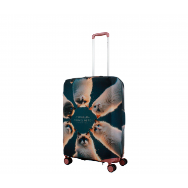 Чохол для валізи Польща середній М (дайвінг) коти /Fly 556-24