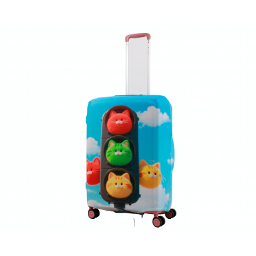 Чехол для чемодана Польша средний М ткань (дайвинг) свет /Fly 008-24