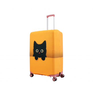 Чохол для валізи Польща великий L тканина (дайвінг) ч.кіт /Fly 977-28