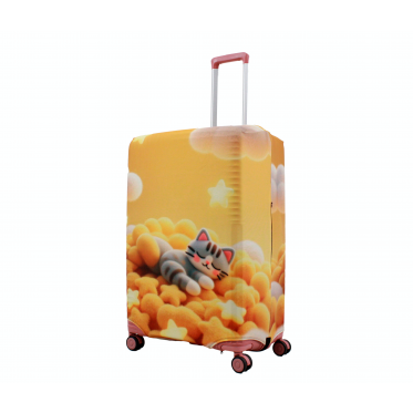 Чехол для чемодана Польша большой L ткань (дайвинг) котик/Fly 678-28