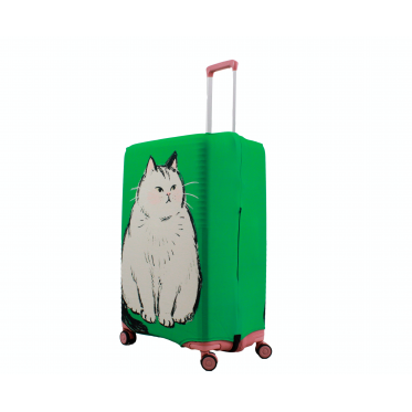 Чехол для чемодана Польша большой L ткань (дайвинг) кот /Fly 831-28