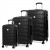 Набор чемоданов Франция (L M S-3шт) чёрный/Worldline 626