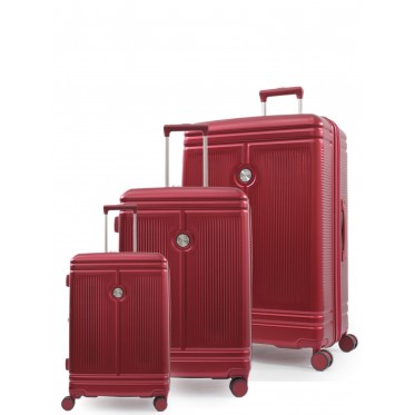 Набір валіз Франція (L M S-3шт) полікарбонат червона/Airtex 649