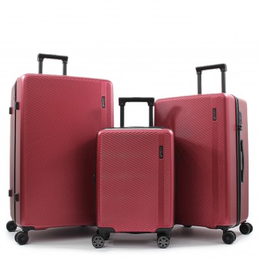 Набір валіз Франція (L M S-3шт) полікарбонат червони/Airtex 231