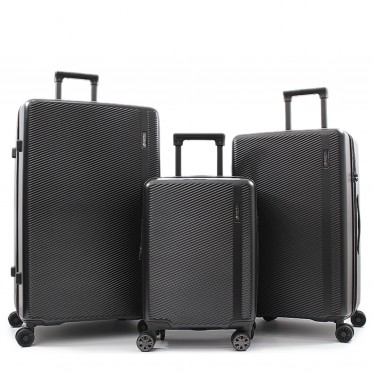 Набір валіз Франція (L M S-3шт) полікарбонат чорний/Airtex 231