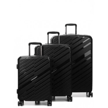Набор чемоданов Франция (L M S-3шт) полипропилен чёрный/Airtex 229