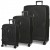 Набор чемоданов Франция (L M S-3шт) полипропилен чёрный/Airtex 639