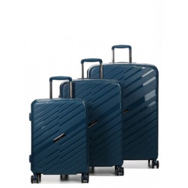 Набор чемоданов Франция (L M S-3шт) полипропилен синий/Airtex 229