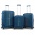Набор чемоданов Франция (L M S-3шт) полипропилен синий/Airtex 647