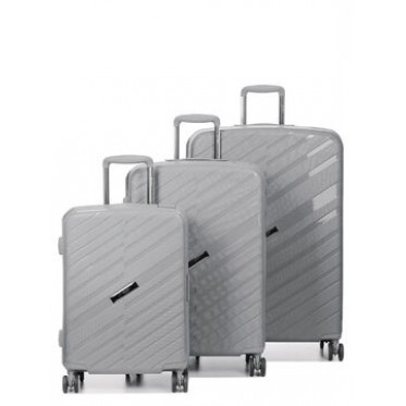Набор чемоданов Франция (L M S-3шт) полипропилен сёрый/Airtex 229