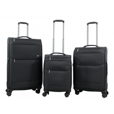 Набір валіз Франція (L M S-3шт) тканина чорний/Airtex 839