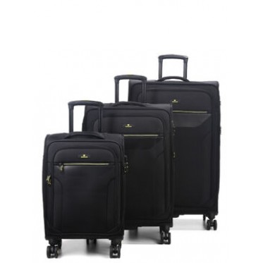 Набор чемоданов Франция (L M S-3шт) ткань чёрный/Worldline 616