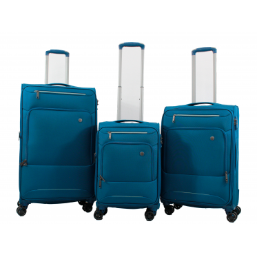 Набір валіз Франція (L M S-3шт) тканина синій/Airtex 835