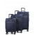 Набір валіз Франція (L M S-3шт) тканина синій/Worldline 616