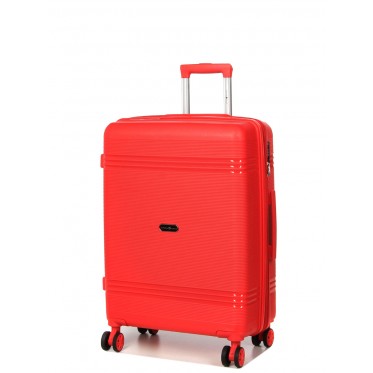 Валіза середня M поліпропілен червона 66х44х25+5/79л/4кг/Snowball 21204