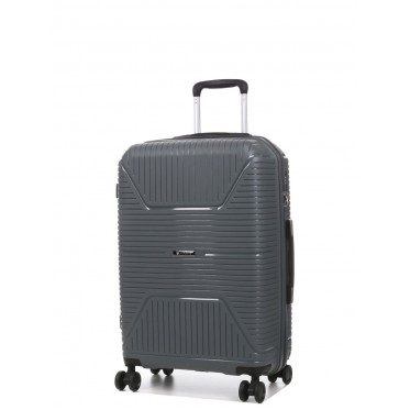 Чемодан средний М полипропилен серый 65х44х26см/62л/3.3кг/Worldline291