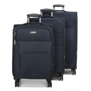 Набір валіз Франція (L M S-3шт) тканина синій/Worldline 620