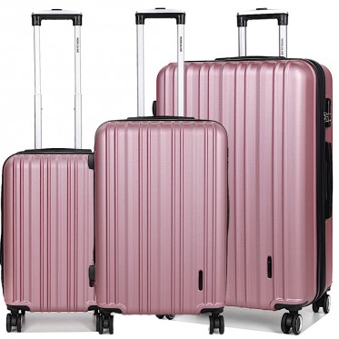 Набір валіз Франція (L M S-3шт) рожевий/Worldline 623