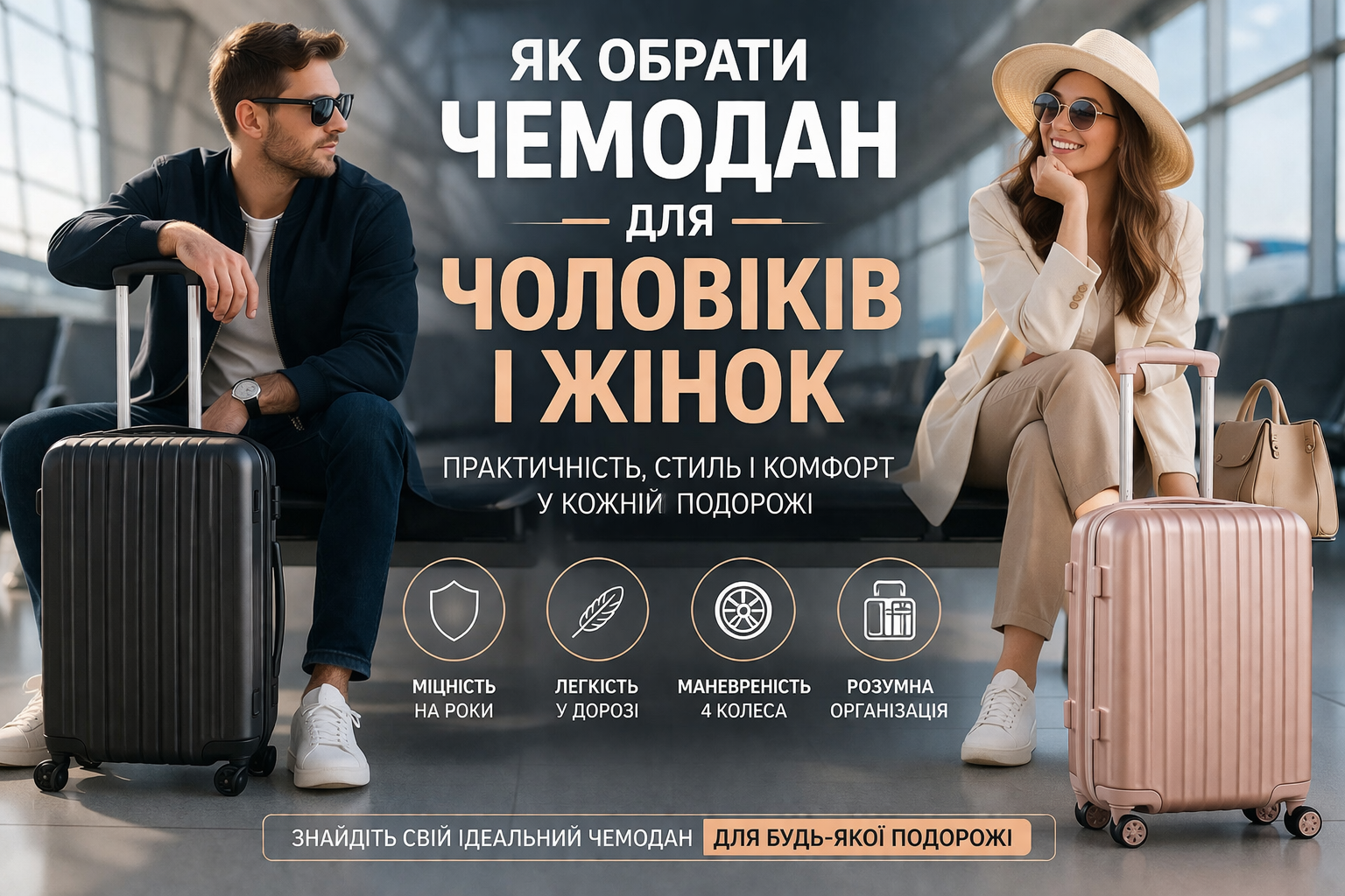 Як обрати валізу для чоловіків і жінок
